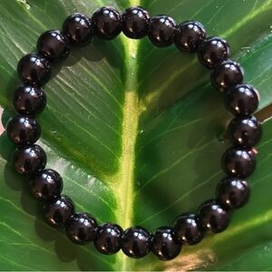 handmade BLACK OBSIDIAN beaded bracelet for STRENGTH PROTECTION & CONFID…